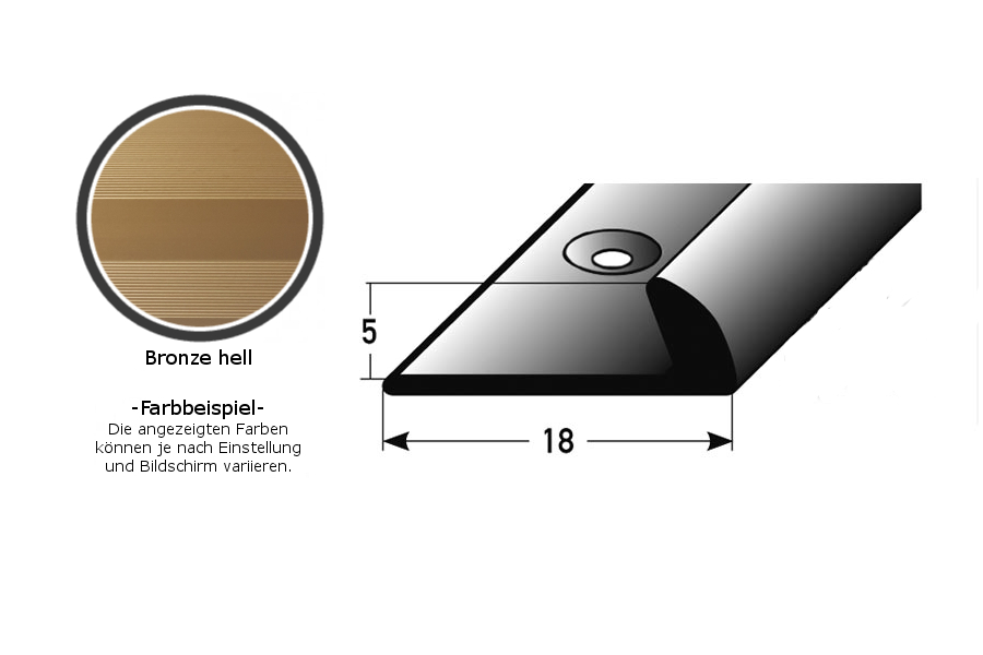 PROVISTON Einfass- & Abschlussprofile Wexford Breite 18 mm L 2700 mm Aluminium eloxiert