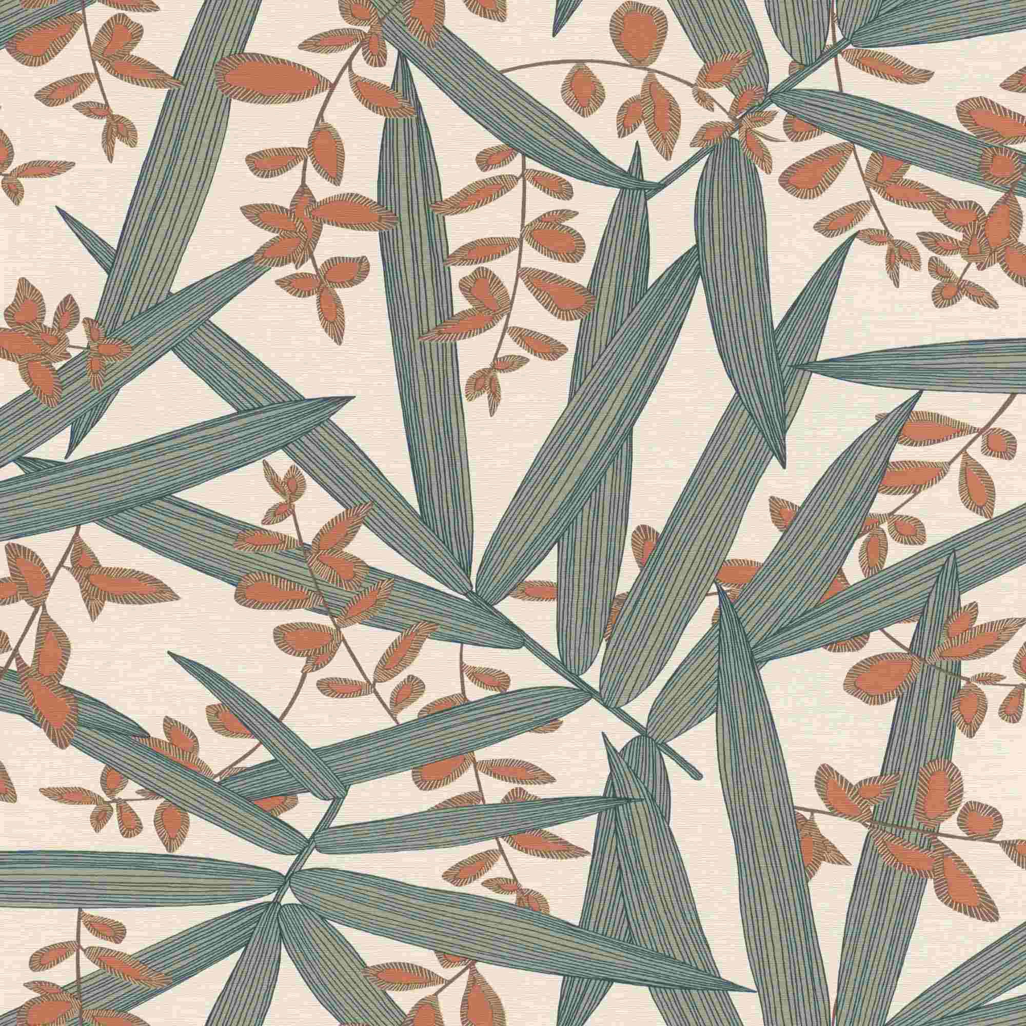 Rasch | Selection | 690026 | Vliestapete | Botanisch | 10.05 x 0.53 m | Weiß | Braun | Grün