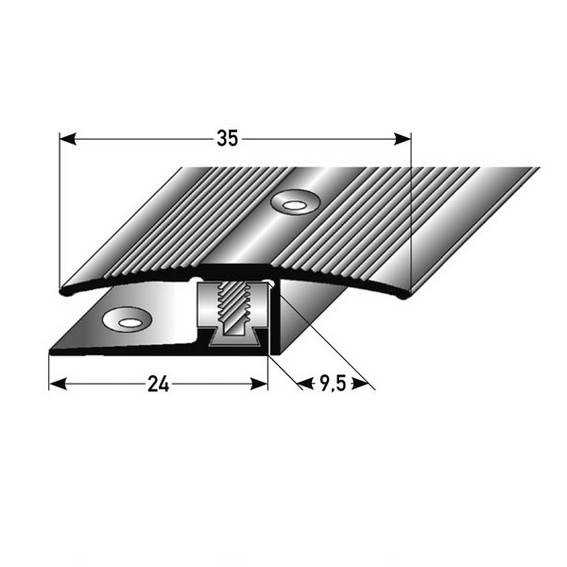 Auer Übergangsprofil Vernon B 35 mm Einfasshöhe 7 - 17 mm Übergangsschiene Alu eloxiert