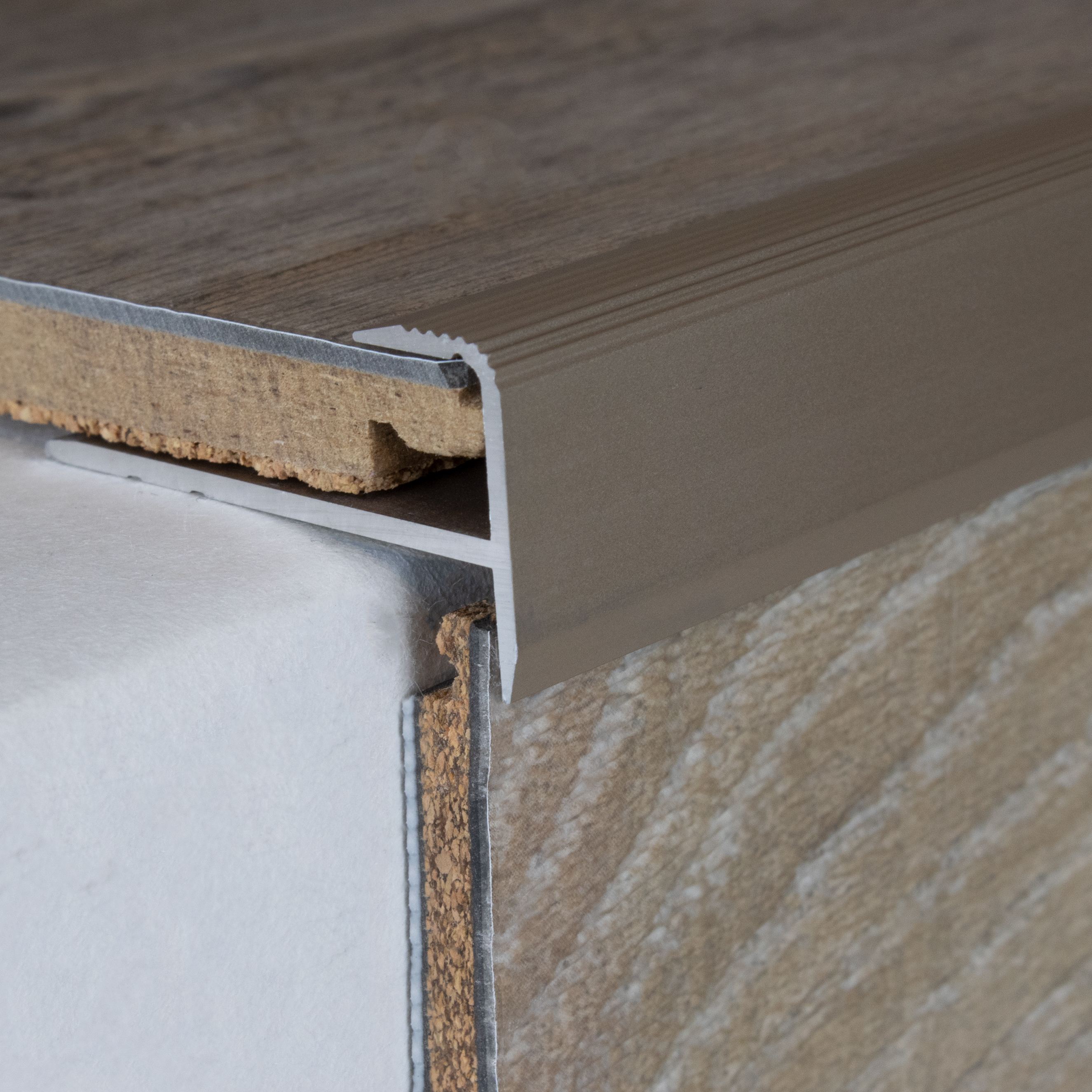 PROVISTON Abschlussprofil Höhe 15.5 mm Breite 34 mm Einfasshöhe 8.5 mm Einfassprofil Aluminium