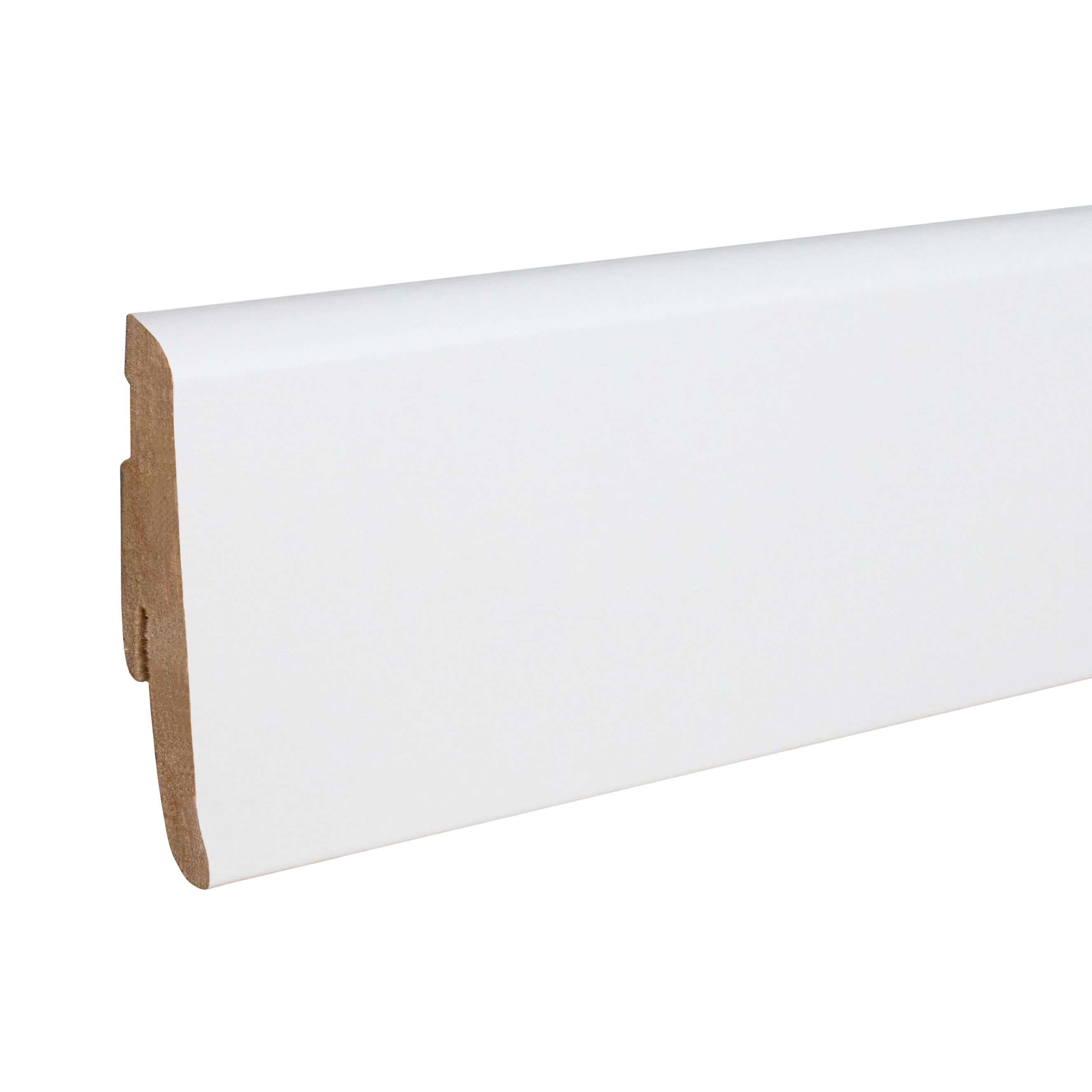 PROVISTON Fußleiste MDF Sockelleiste 19 x 58 x 2400 mm Weiß Foliert Abgerundet