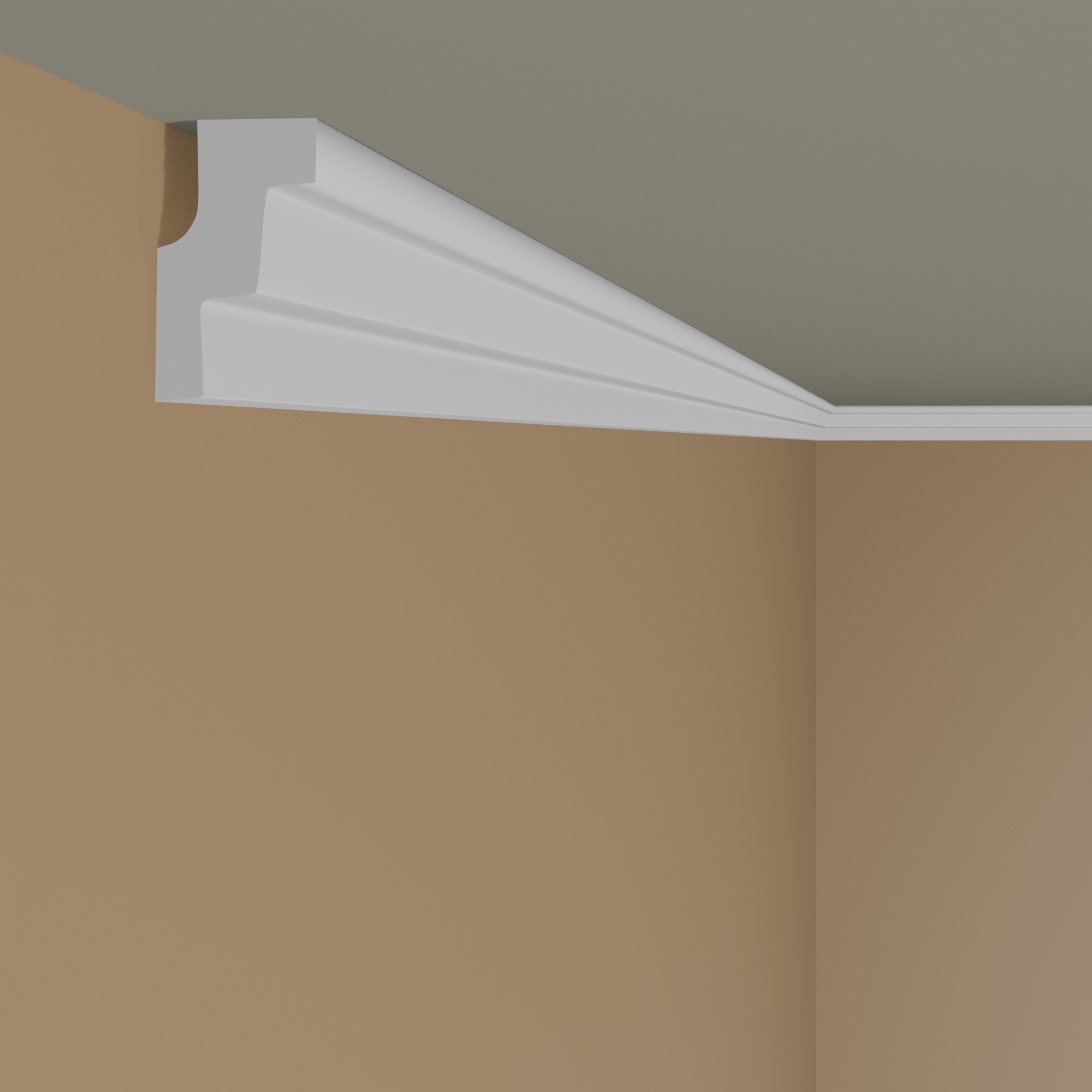 Marbet Deckenleiste E-17 | Polystyrol 19 x 30 x 2000 mm Weiß Styropor Stuckleiste