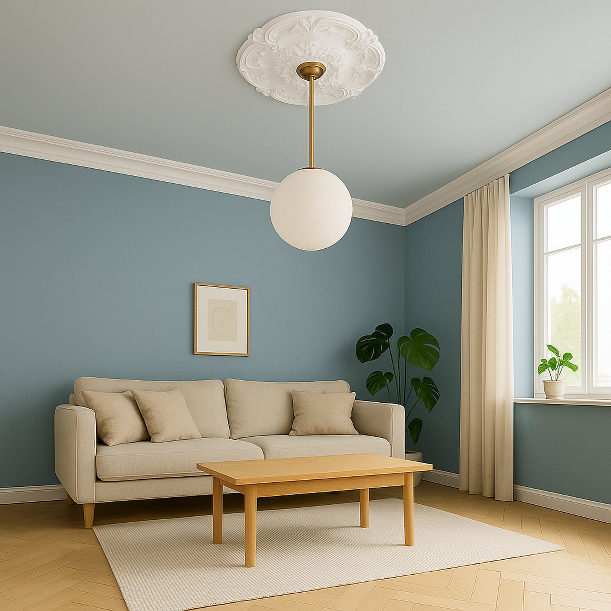 Marbet | Deckenrosette "R5" | Ø 40 cm | Styropor | weiß