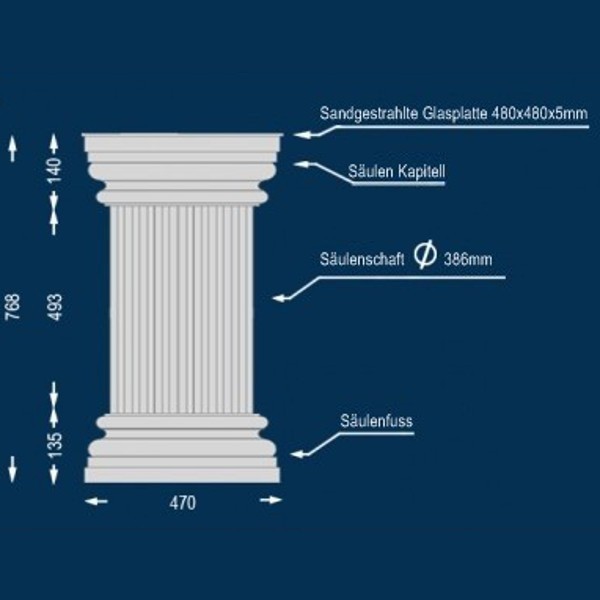 Dekosäule Lipari 386 Abmessungen