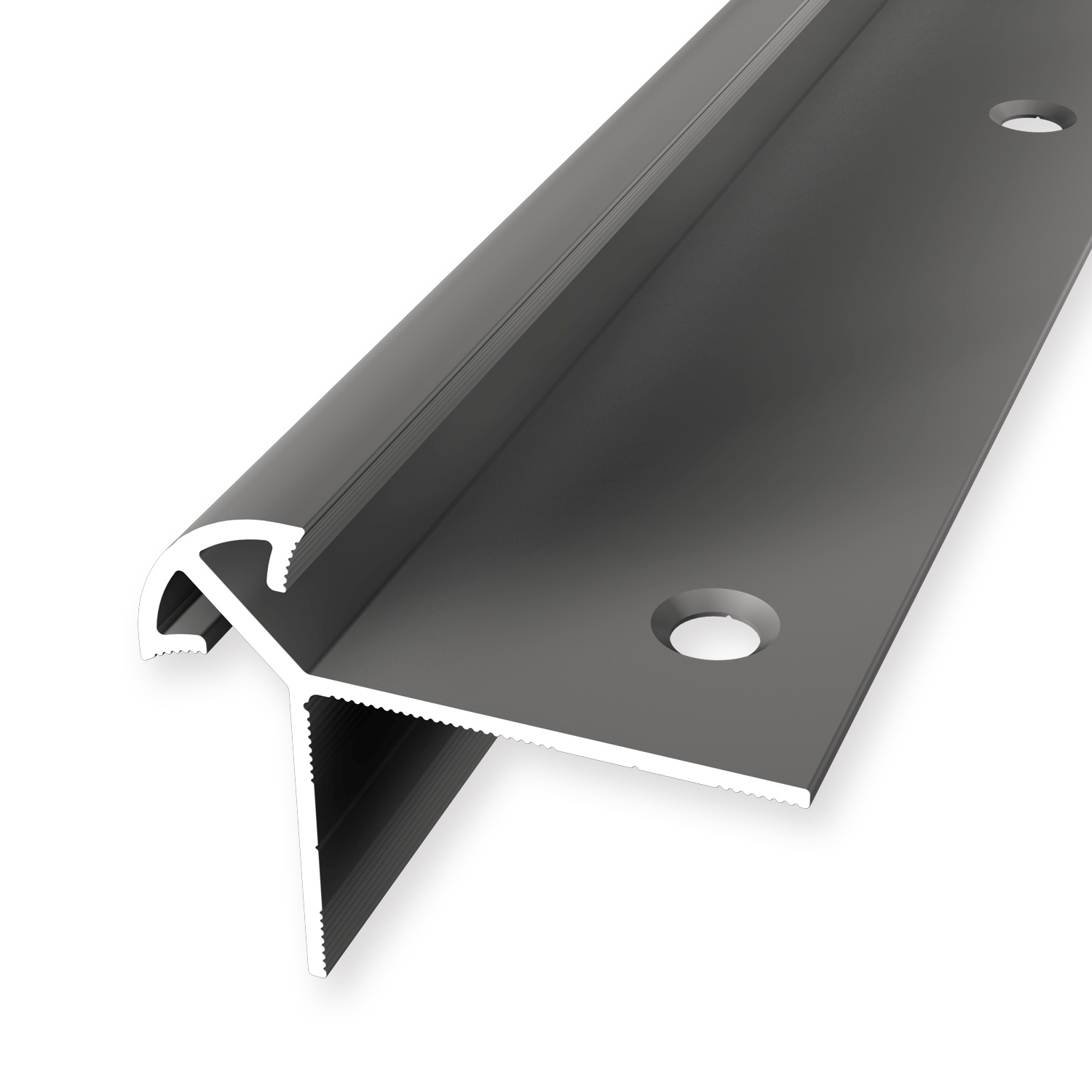 Treppenkantenprofil 36 x 46 x 2500 mm Aluminium Winkelprofil Glatt Versenkt Gebohrt Küberit