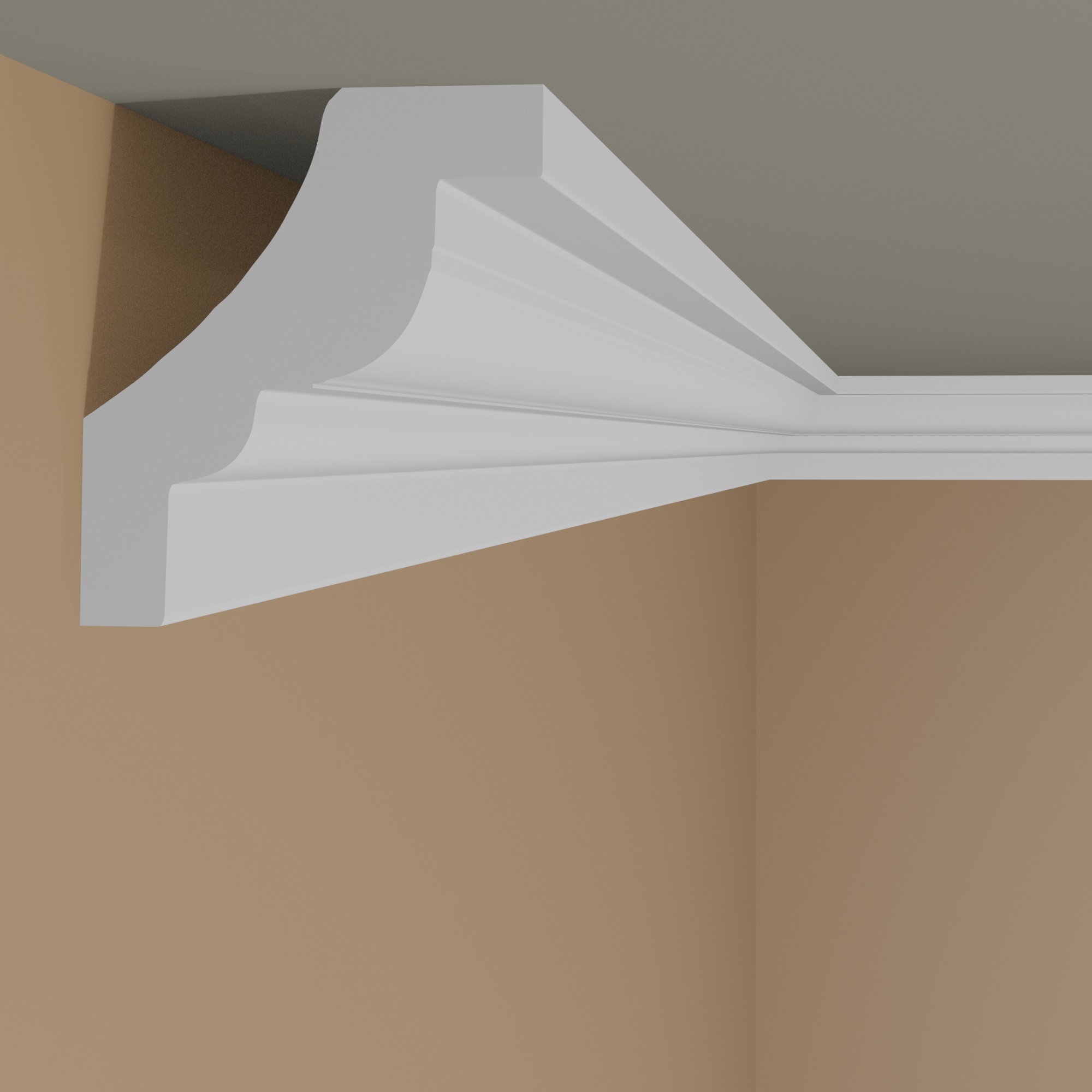 Wiesemann | Stuckleiste Roma 27 | Polystyrol | 36 x 38 x 2000 mm | Deckenleiste | Weiß