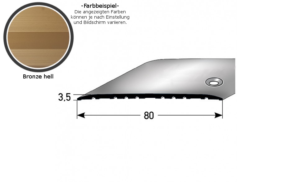 PROVISTON Übergangsprofil Höhe 3.5 mm Breite 80 mm Übergangsschiene Aluminium