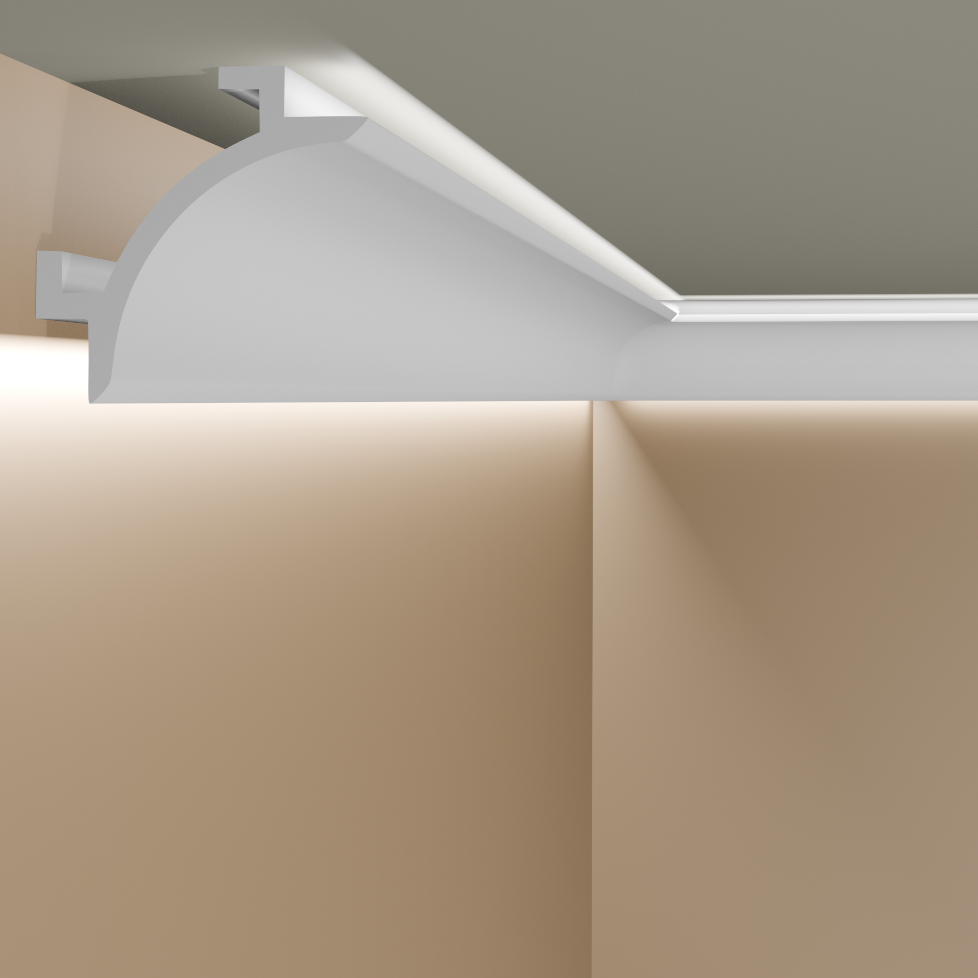 Mardom | LED Lichtleiste "QL001" | 147 x 147 x 2000 mm | Weiß | Deckenleiste | Stuckleiste | Modern