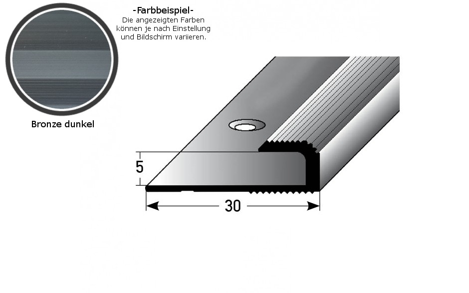 Einschubprofil "Cavan" für Laminat, 5 mm Einfasshöhe, Aluminium eloxiert, gebohrt-bronze dunkel-1 (Default)