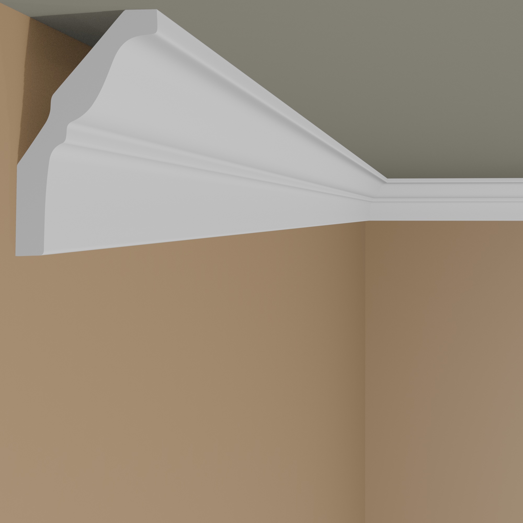 Wiesemann Stuckleiste Stockholm 24 Polystyrol 44 x 60 x 2000 mm Deckenleiste Weiß