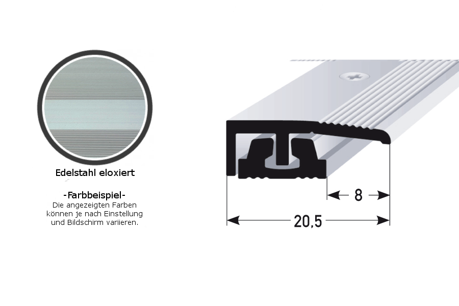 Auer Einfass- & Abschlussprofile Harvest Breite 20.5 mm Einfasshöhe 4 - 7 mm Alu eloxiert