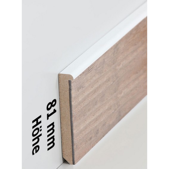 Design-Fußleiste für Vinylboden "Frankfurt" - weiß - 81 mm Höhe (MDF foliert - 726.7631) (Default)