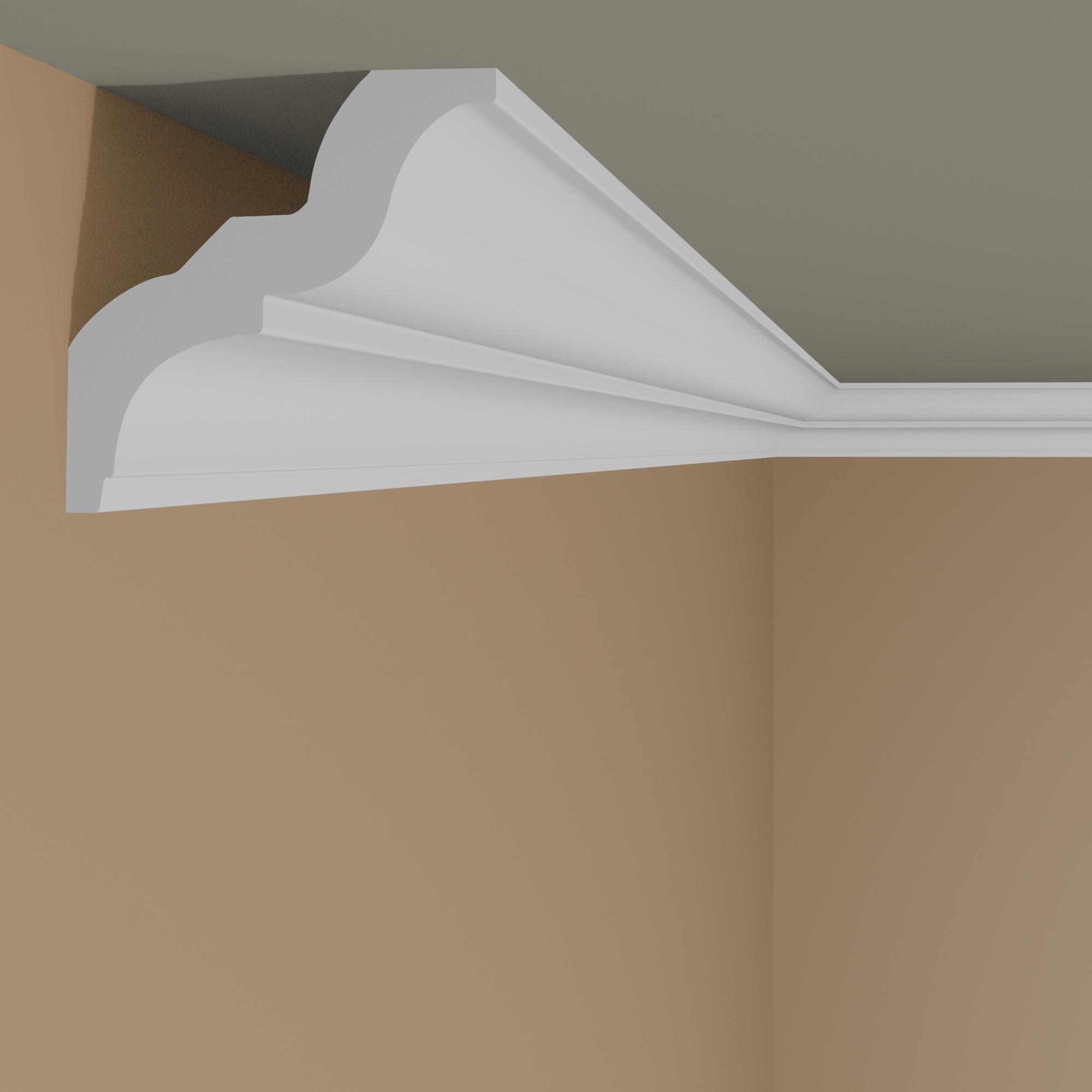 Marbet Stuckleiste "E-20" Styropor Deckenleiste 60 x 65 x 2000 mm Polystyrol Leiste Weiß