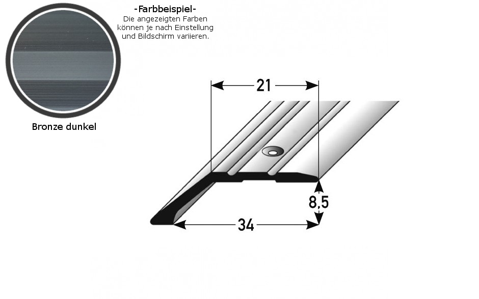 PROVISTON Einfass- & Abschlussprofile Huntsville Höhe 10.3 - 17.3 mm Breite 47 mm Alu elox