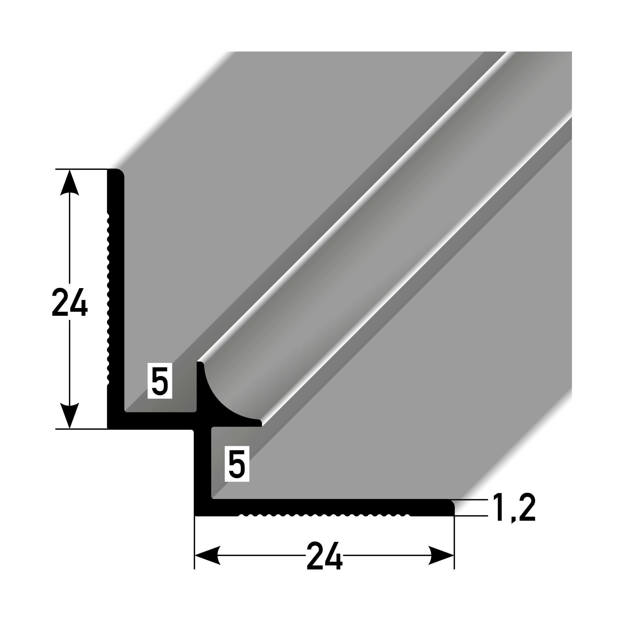 PROVISTON Eckschutzprofil Innen 22.5 x 22.5 x 2700 mm Aluminium Innenecke Ungebohrt