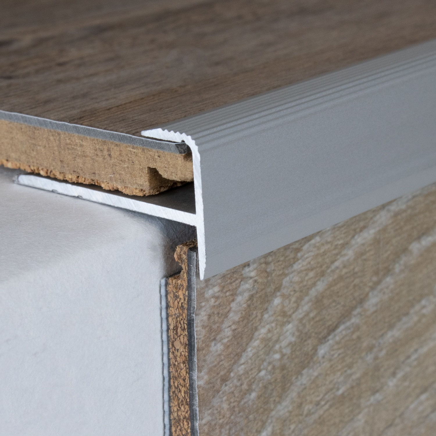 PROVISTON Abschlussprofil Höhe 15.5 mm Breite 34 mm Einfasshöhe 8.5 mm Einfassprofil Aluminium