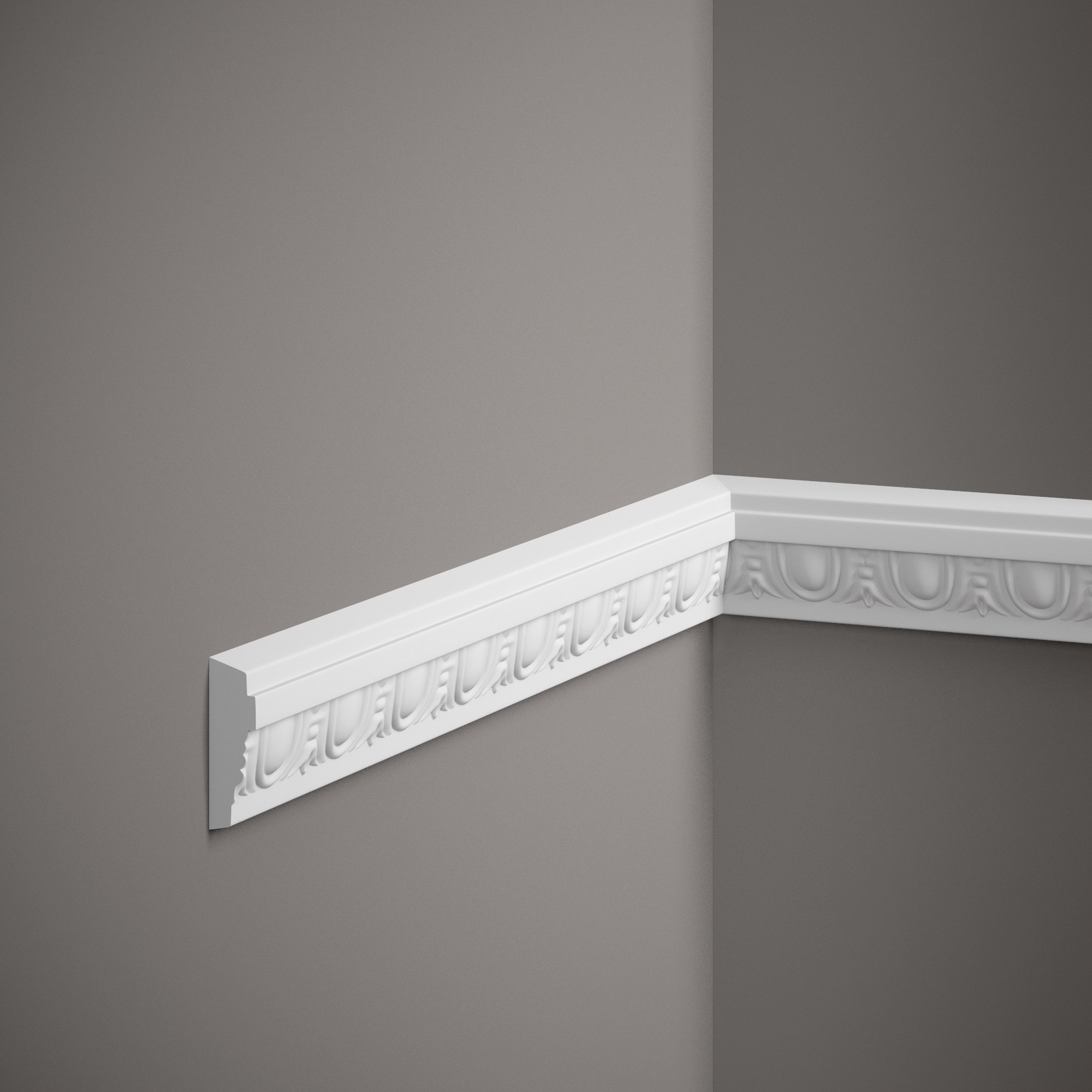 Mardom Wandleiste MDC255 Profoam 16 x 50 x 2000 mm Weiß Zierleiste Jugendstil
