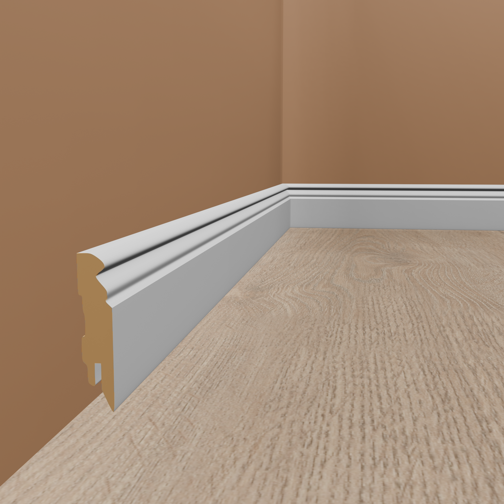 Sockelleisten "Ratingen" 16 x 58 x 2500 mm 72998 Berliner Profil | MDF foliert | weiß