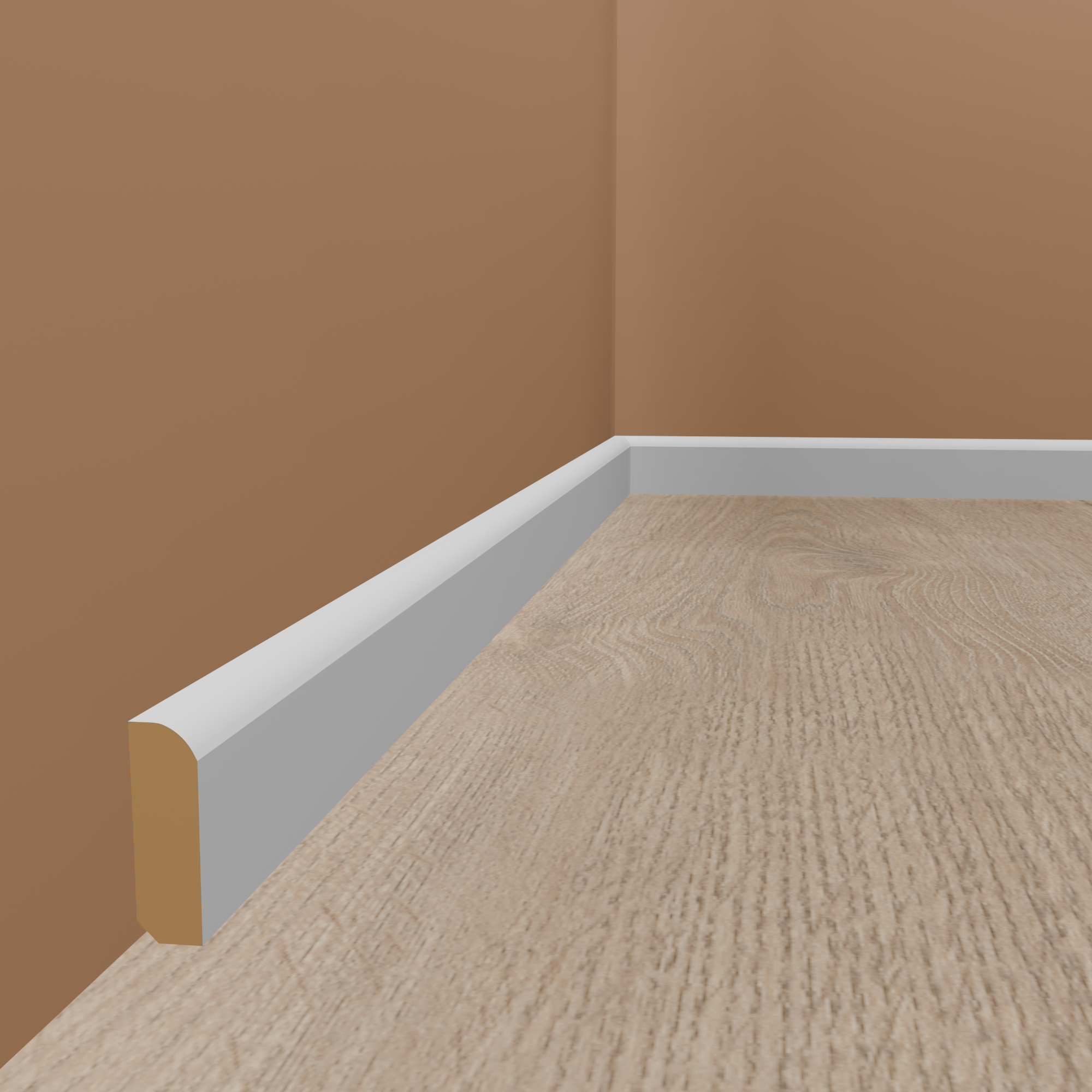 Abdeckleiste Innsbruck Massivholz 8 x 28 x 2000 mm Weiß Fußleiste by PROVISTON