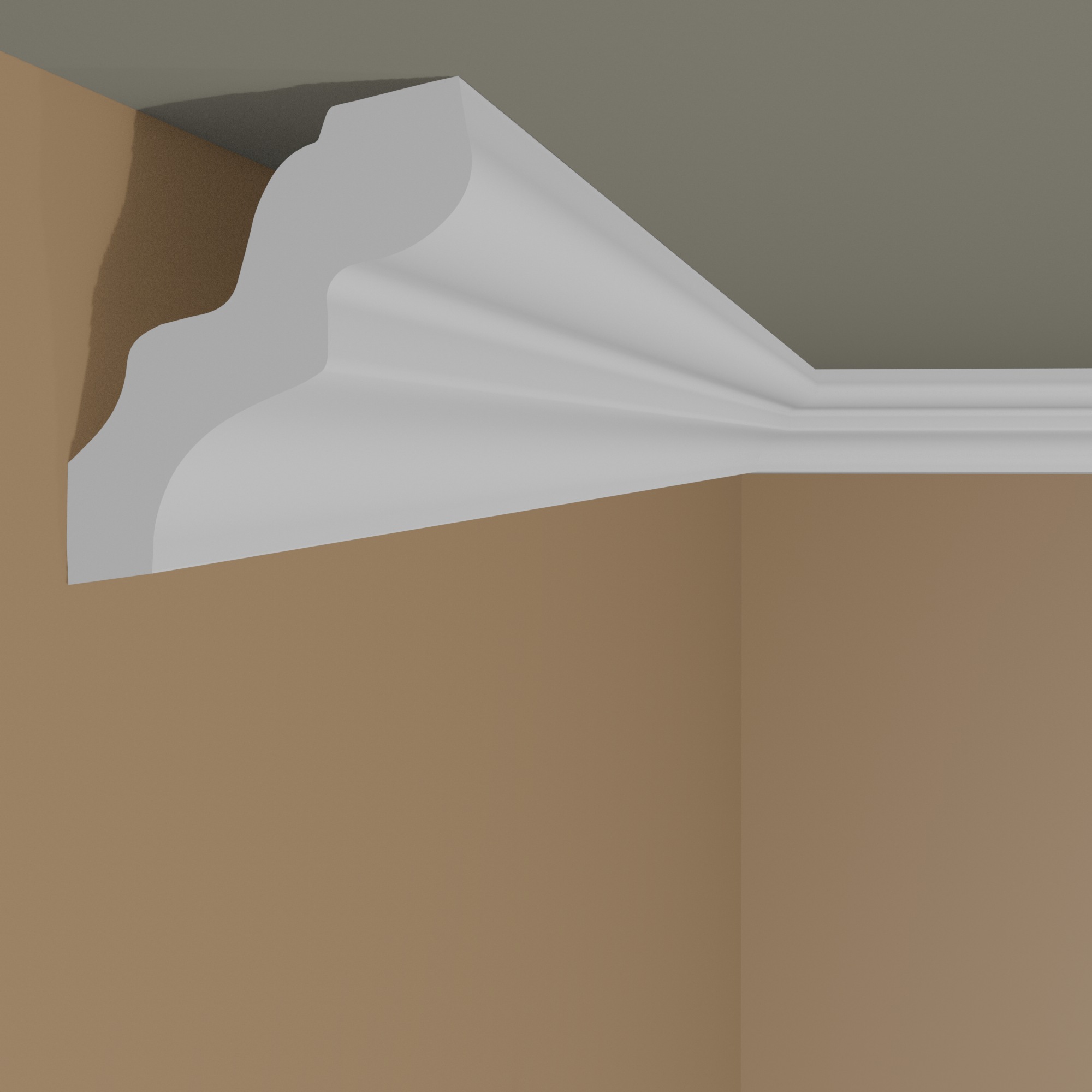 Wiesemann Stuckleiste Eindhoven 05 Polystyrol 48 x 43 x 2000 mm Deckenleiste Weiß